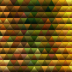 abstract vector stained-glass triangle mosaic background - green and orange