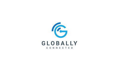 Letter G simple global Network connection logo