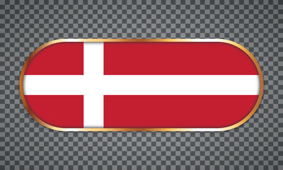 vector illustration of web button banner with country flag of Denmark