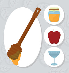 Rosh hashanah icon set
