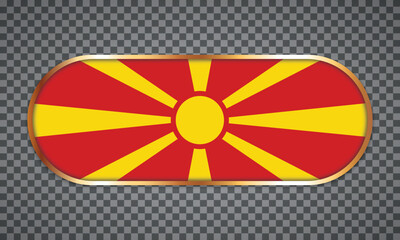 Obraz premium vector illustration of web button banner with country flag of North Macedonia