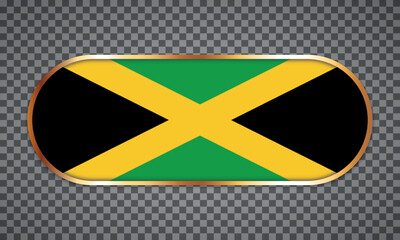 vector illustration of web button banner with country flag of Jamaica
