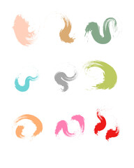 Brush stroke set vector illustration isolated on white background, simple brush strokes collection.