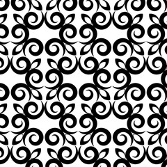 Black and white seamless pattern national, tribal  ornament. Vector design.