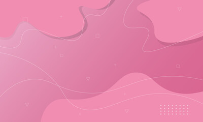 Abstract wave background, pink color with lines and geometric elements