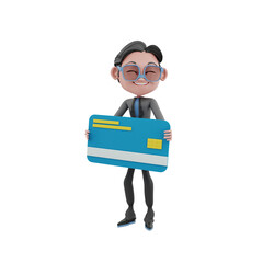 3d businessman with credit card