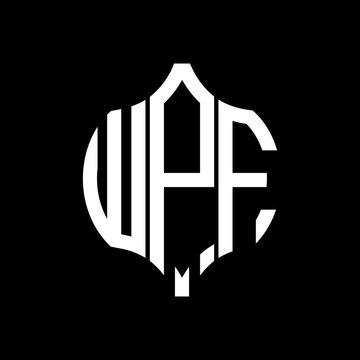 WPF letter logo. WPF best black background vector image. WPF Monogram logo design for entrepreneur and business.
