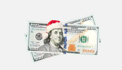 Dollar Santa. Christmas shopping concept.