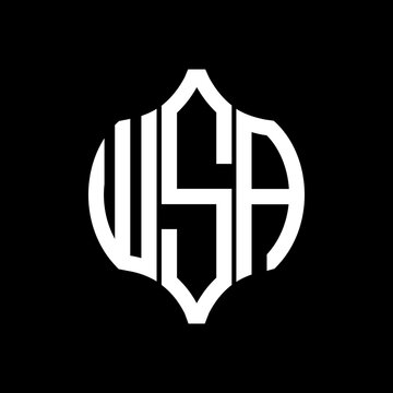 WSA letter logo. WSA best black background vector image. WSA Monogram logo design for entrepreneur and business.
