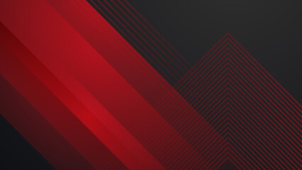 Black and red abstract background. Abstract black grey metallic overlap red light hexagon mesh design modern luxury futuristic technology background vector illustration.