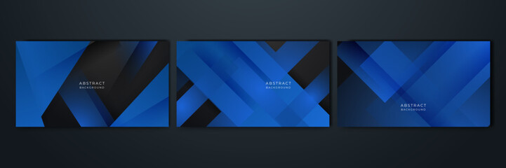 Fototapeta premium Blue abstract futuristic geometric poly technology background. Science and technology. Vector illustration