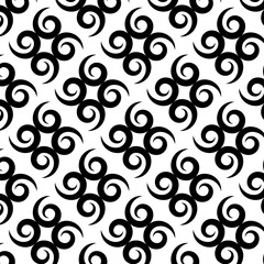 Black and white seamless pattern national, tribal  ornament. Vector design. Abstract pattern with spirals.