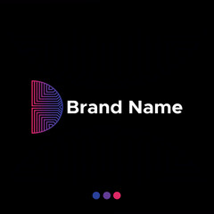 Letter D logo icon design, Alphabet D logo template.