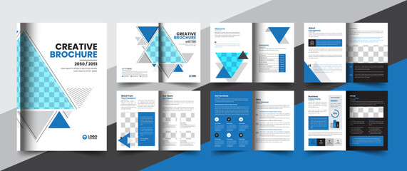 corporate company profile brochure annual report booklet business proposal layout concept design with modern shapes