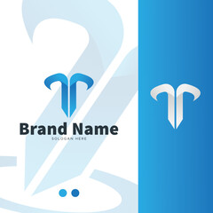 Letter T logo and icon design, Alphabet T logo template.