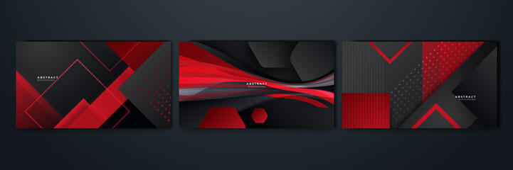 Modern black and red abstract background. Abstract background with modern contrast color for presentation design, flyer, social media, web, tech banner. Vector graphic design pattern web template.