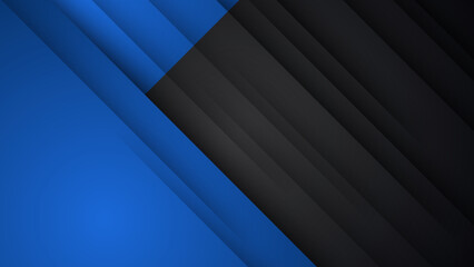 Black and blue abstract background paper shine and layer element vector for presentation design. Suit for business, corporate, institution, party, festive, seminar, and talks.