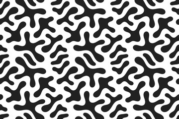 Black and white vector seamless liquid background.