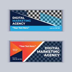 Digital Marketing Agency Banner Design Set of Two Professional Corporate Business Banners Design Modern Cover Banner Layout Template