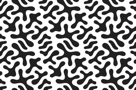 Black and white vector seamless liquid background.