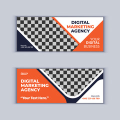 Digital Marketing Agency Banner Design Set of Two Professional Corporate Business Banners Design Modern Cover Banner Layout Template