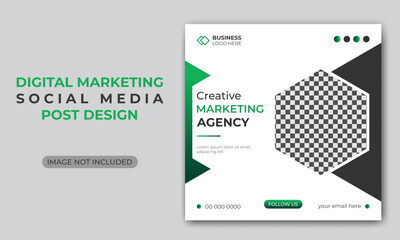 Simple Digital marketing agency corporate web banner or social media post template.