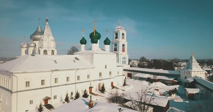 Aerial View of the Winter Monastery in Pereslavl Zalessky, Russia 