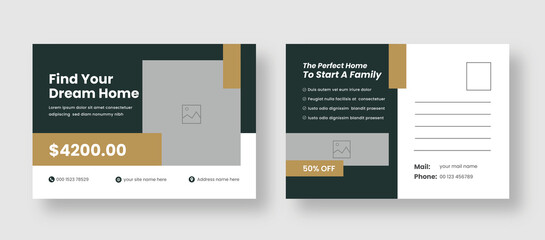 Modern and Elegant Postcard Template For Home Sale, Real Estate Postcard Templates, Property Sell Postcard