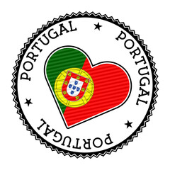 Portugal heart badge vector logo with the country's flag in a heart shape.