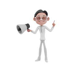 Fototapeta premium 3d businessman with megaphone