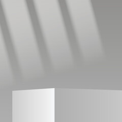 White studio background with podium Free Vector illustration