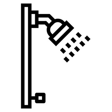 recommend clip art: Shower bathroom clean - outline icon