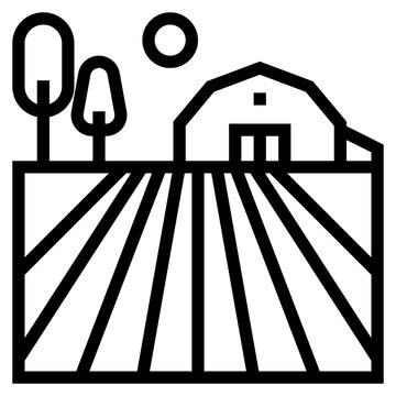 recommend clip art: Farm barn building - outline icon