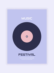Fototapeta na wymiar Music festival minimalistic flyer. Wall poster. Vector illustration concept