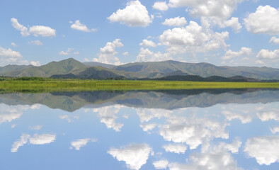 reflection of a lake in the center of the country, Venezuela