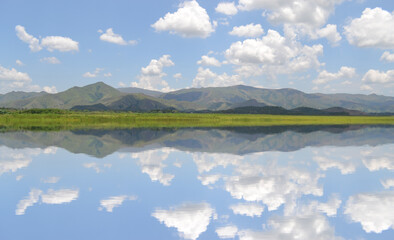 reflection of a lake in the center of the country, Venezuela