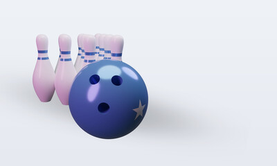 3d bowling day Somalia flag rendering left view