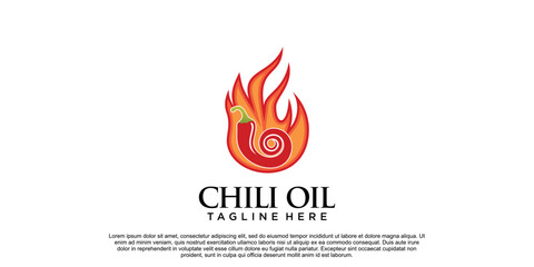 Chili logo design unique concept Premium Vector