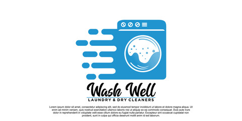 Fototapeta premium Laundry logo design with creative concept Premium Vector part 5