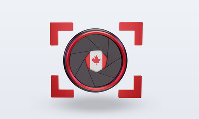 3d shutter camera Canada flag rendering front view