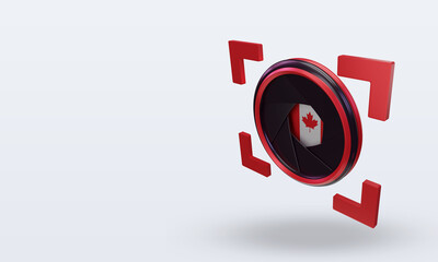 3d shutter camera Canada flag rendering right view
