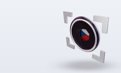 3d shutter camera Czech Republic flag rendering right view
