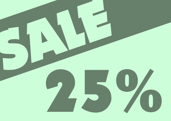 A4 sized discount sale banner for marketing and promotion. Percentage off with designed text falling out of frame sign.