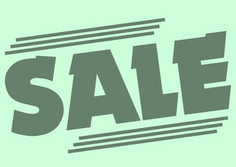 A4 sized discount sale banner for marketing and promotion. Percentage off with designed text falling out of frame sign.