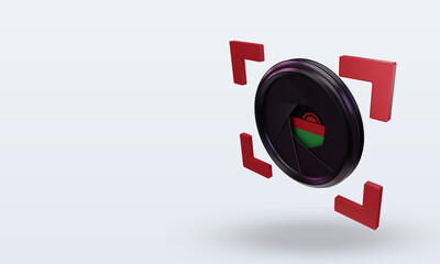 3d shutter camera Malawi flag rendering right view