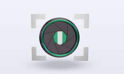 3d shutter camera Nigeria flag rendering front view