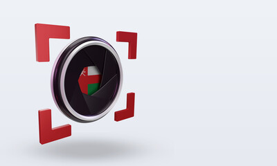 3d shutter camera Oman flag rendering left view