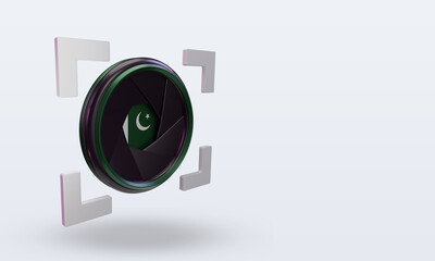 3d shutter camera Pakistan flag rendering left view