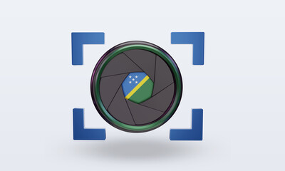3d shutter camera Solomon Islands flag rendering front view