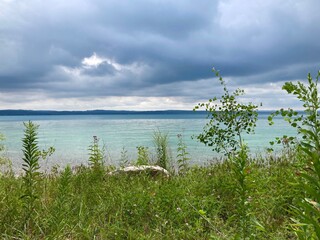 landscape with lake and clouds